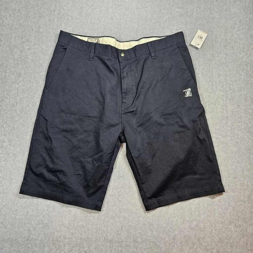 Volcom Vmonty Stretch 22 Shorts Mens Size 38 Dark Navy Blue Stretch Golf